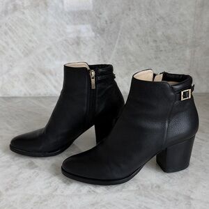 Jimmy Choo Black Leather Ankle Boots, 38.5